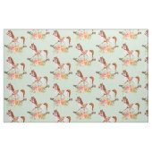 Vintages Rockpferd mit Blumenmuster Stoff (Fat Quarter (45,7 x 55,9 cm))