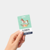 Vintages Rockpferd mit Blumenstrauß Ausweis (Handheld)