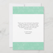 Vintages Rockpferd mit Blumenstrauß Dankeskarte (Rückseite)