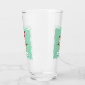 Vintages Rockpferd mit Blumenstrauß Glas (Links)