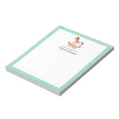 Vintages Rockpferd mit Blumenstrauß Notizblock (Rotiert)