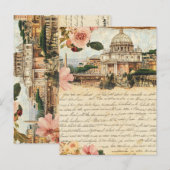 Vintages Rom Briefe Blumenkunst Postkarte (Vorne/Hinten)
