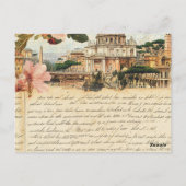 Vintages Rom Briefe Blumenkunst Postkarte (Rückseite)