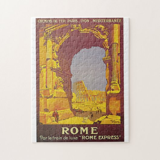 Vintages Rom durch Zug-Reise-Anzeige Puzzle (Vertikal)
