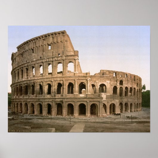 Vintages Rom, Italien, Amphitheater Kolosseum Poster (Vorne)
