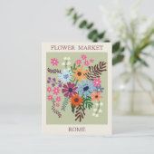 Vintages Rom Italien Blume Postkarte (Stehend Vorderseite)