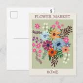 Vintages Rom Italien Blume Postkarte (Vorne/Hinten)