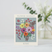 Vintages Rom Italien Blume Postkarte (Stehend Vorderseite)