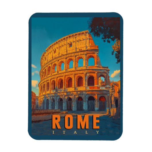 Vintages Rom Italien: Kolosseum & Alte Wunder Magnet (Vertikal)