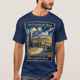 Vintages Rom Kolosseum Starry Night Impressionist T-Shirt