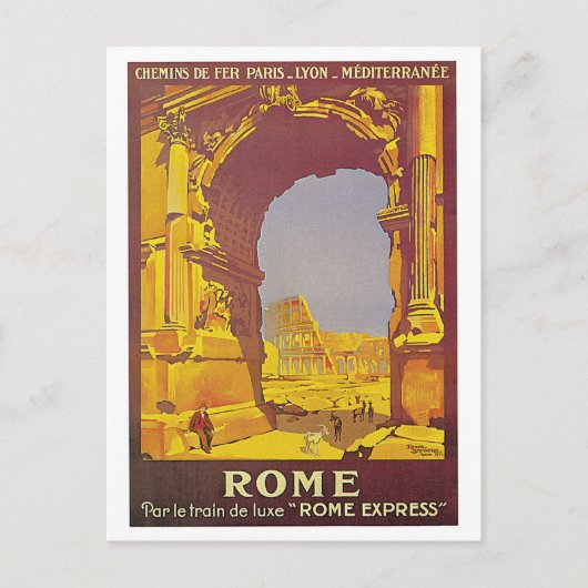 Vintages Rom mit Travel Ad Postkarte (Vorderseite)