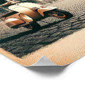 Vintages Rom Vespa und Kolosseum Poster (Ecke)