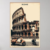 Vintages Rom Vespa und Kolosseum Poster (Vorne)