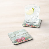 Vintages Romanace mit Blumen Untersetzer (Rechte Seite)