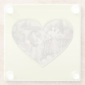 Vintages romanisches Ehepaar, Mann und Frau, Gold Glasuntersetzer (Rückseite)