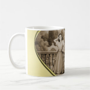 Vintages romanisches Ehepaar, Mann und Frau, Gold Kaffeetasse
