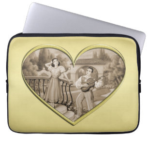 Vintages romanisches Ehepaar, Mann und Frau, Gold Laptopschutzhülle