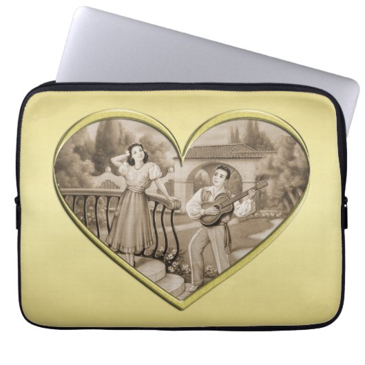 Vintages romanisches Ehepaar, Mann und Frau, Gold Laptopschutzhülle (Vorderseite)