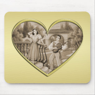 Vintages romanisches Ehepaar, Mann und Frau, Gold Mousepad