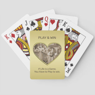 Vintages romanisches Ehepaar, Mann und Frau, Gold Spielkarten