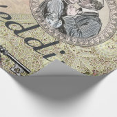 Vintages romanisches Paar: Antike Rose Girly Liebe Geschenkpapier (Ecke)