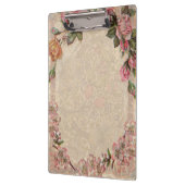 Vintages romanisches Paar: Antike Rose Girly Liebe Klemmbrett (Links)