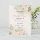 Vintages romantisches Blush-Brautparty Einladung (Stehend Vorderseite)