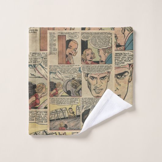 Vintages Romantisches Comic Layout Waschlappen (Waschlappen)