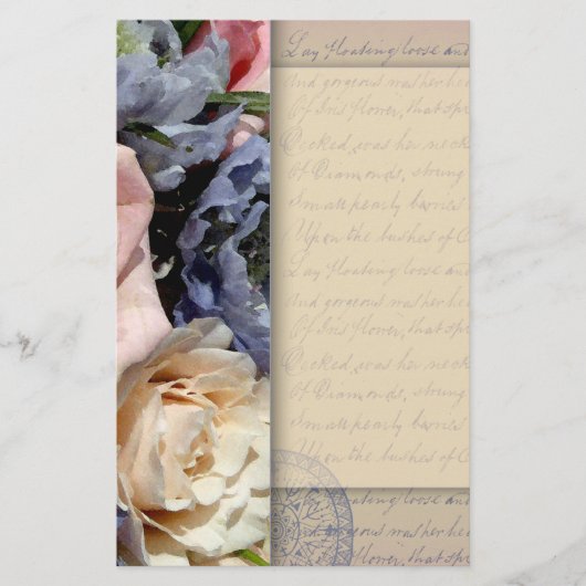 Vintages, romantisches Design der Blume Briefpapier (Vorderseite)