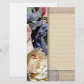 Vintages, romantisches Design der Blume Briefpapier (Vorne/Hinten)