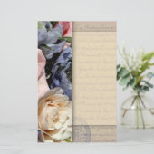 Vintages, romantisches Design der Blume Briefpapier (Stehend Vorderseite)