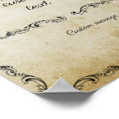 Vintages romantisches Hochzeitszeichen Poster (Ecke)