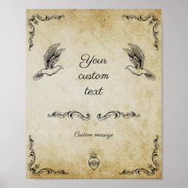 Vintages romantisches Hochzeitszeichen Poster