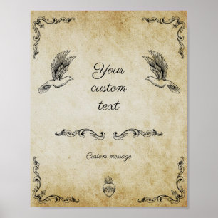 Vintages romantisches Hochzeitszeichen Poster