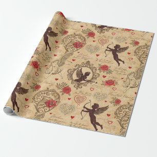 Vintages romantisches Muster Cupids (10) Geschenkpapier