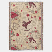 Vintages romantisches Muster Cupids (2) Decke (Vorderseite Vertikal)