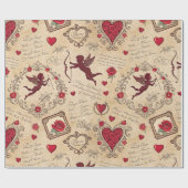 Vintages romantisches Muster Cupids (2) Geschenkpapier (Flach)