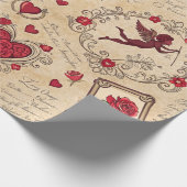 Vintages romantisches Muster Cupids (2) Geschenkpapier (Ecke)