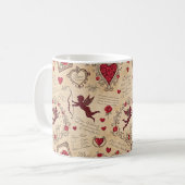 Vintages romantisches Muster Cupids (2) Kaffeetasse (Vorderseite Links)