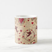 Vintages romantisches Muster Cupids (2) Kaffeetasse (Mittel)