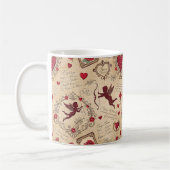 Vintages romantisches Muster Cupids (2) Kaffeetasse (Links)