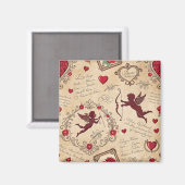 Vintages romantisches Muster Cupids (2) Magnet (Vorderseite/Rückseite)