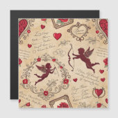 Vintages romantisches Muster Cupids (2) Magnetkarte (Vorne/Hinten)