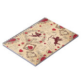 Vintages romantisches Muster Cupids (2) Notizblock (Linke Seite)