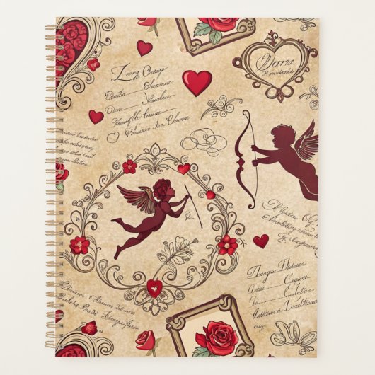 Vintages romantisches Muster Cupids (2) Planer (Vorderseite)