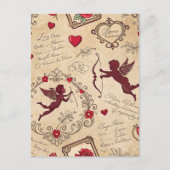 Vintages romantisches Muster Cupids (2) Postkarte (Vorderseite)
