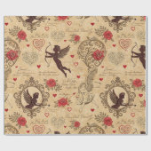 Vintages romantisches Muster Cupids (4) Geschenkpapier (Flach)