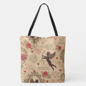 Vintages romantisches Muster Cupids (4) Tasche (Rückseite)