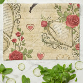 Vintages romantisches Muster Cupids (7) Geschirrtuch (Gefaltet)