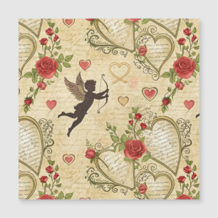 Vintages romantisches Muster Cupids (7) Magnetkarte